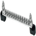 BEP Bus Bar Single 12x 4mm Screw Terminal 2x 6mm Input Stud 100A No Covers (Bulk)