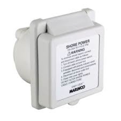 Marinco 16A Inlet Easy Lock Exp with Warning Label 230V Aftermarket