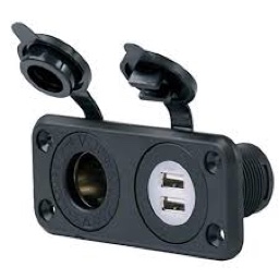 Marinco Sealink®Deluxe Dual USB Charger Receptacle And 12V Receptacle