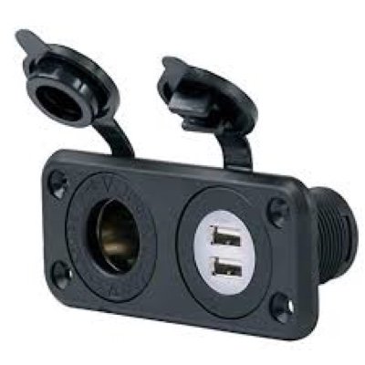 Marinco Sealink®Deluxe Dual USB Charger Receptacle And 12V Receptacle